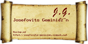 Josefovits Geminián névjegykártya